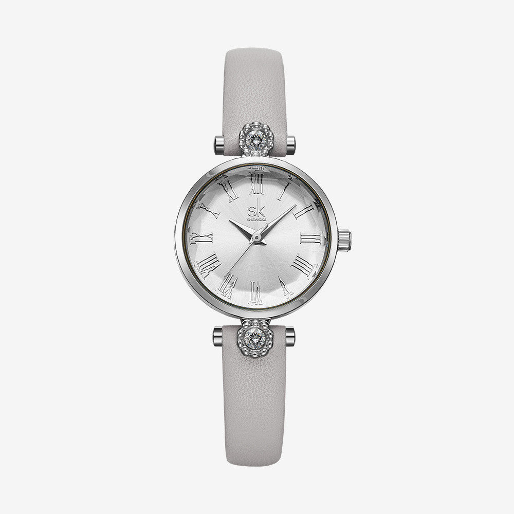 Diamond Inlaid Lady's Watch and Floral Glass Watch