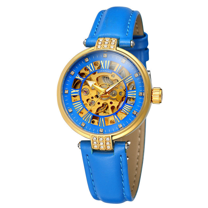 Ladies Fashion Casual Hollow Waterproof Automatic Mechanical Watch