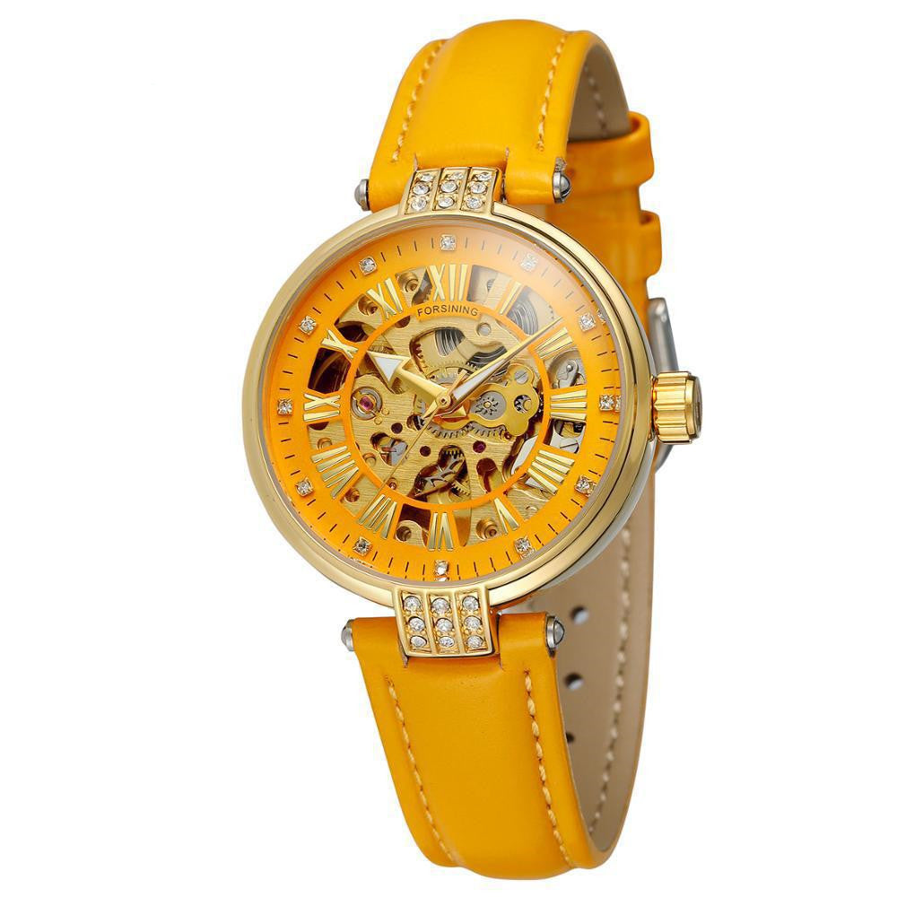 Ladies Fashion Casual Hollow Waterproof Automatic Mechanical Watch