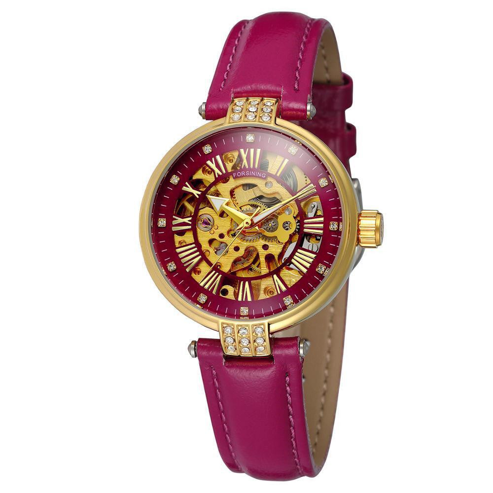 Ladies Fashion Casual Hollow Waterproof Automatic Mechanical Watch