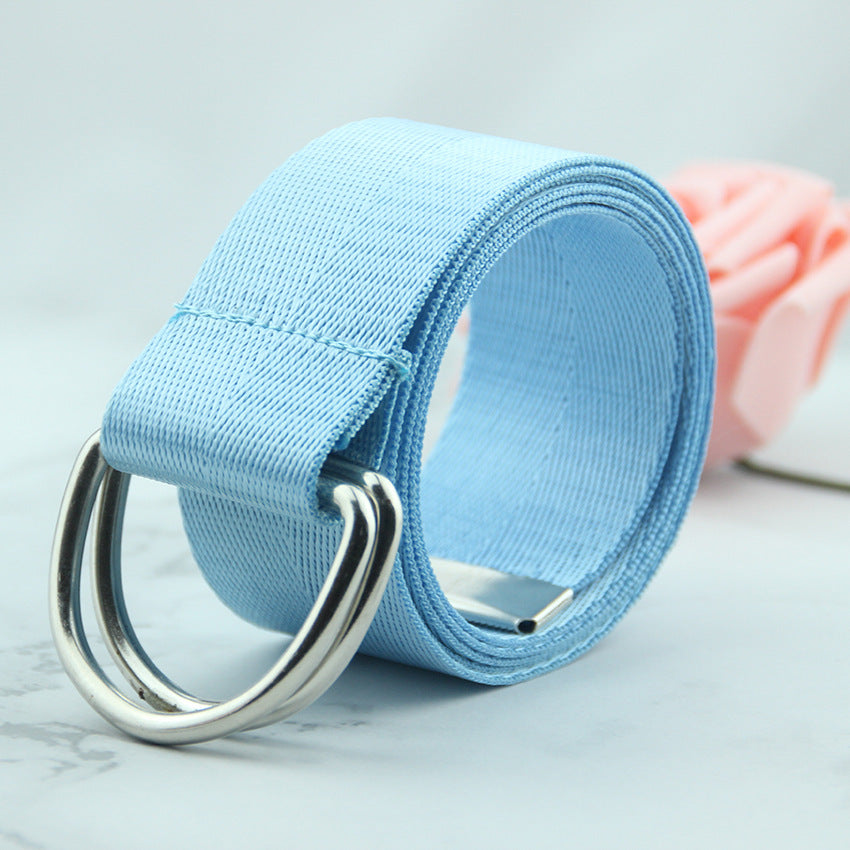 Women's double loop canvas belt