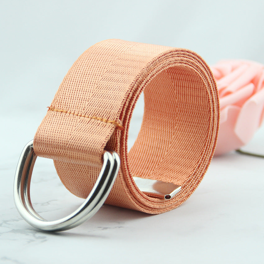 Women's double loop canvas belt