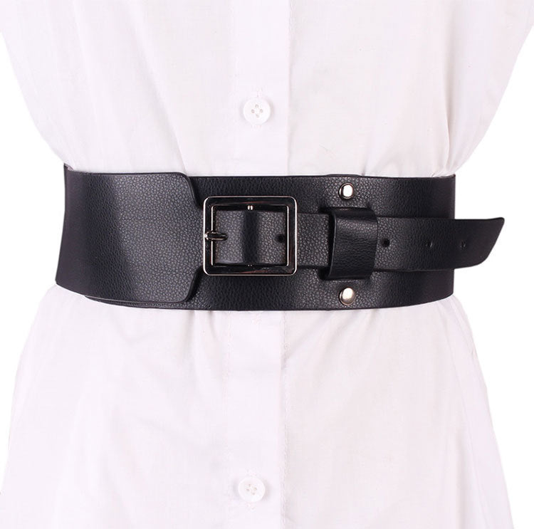 Women's Belt Wide Decorative Waist Pin Buckle Fashion All-match