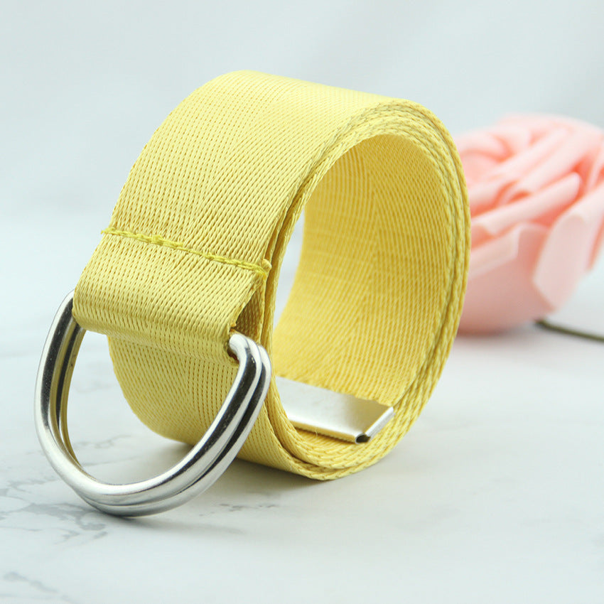 Women's double loop canvas belt