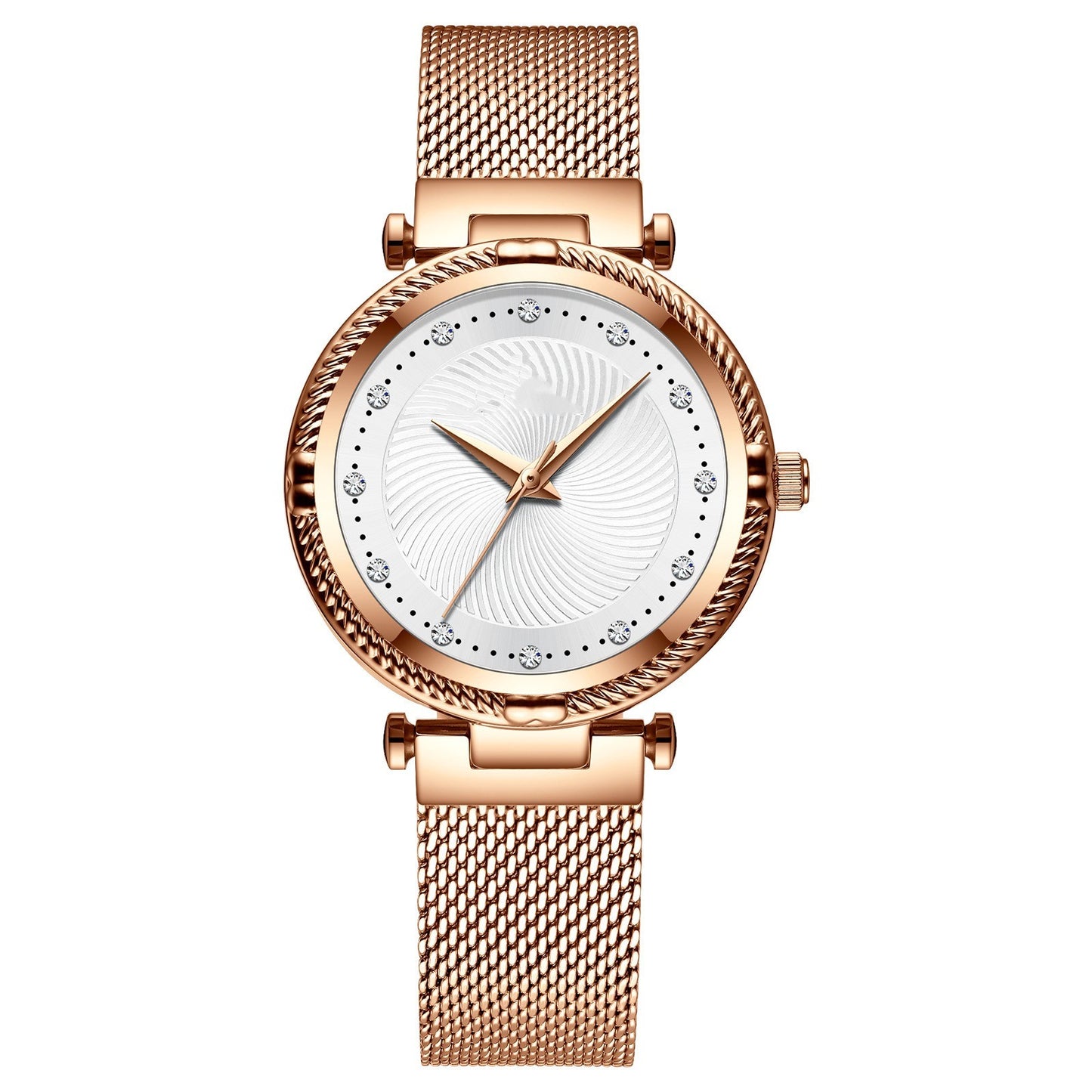 Mesh Waterproof Diamond Inlaid Women's Watch