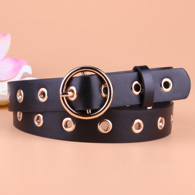 Round buckle ladies eye belt