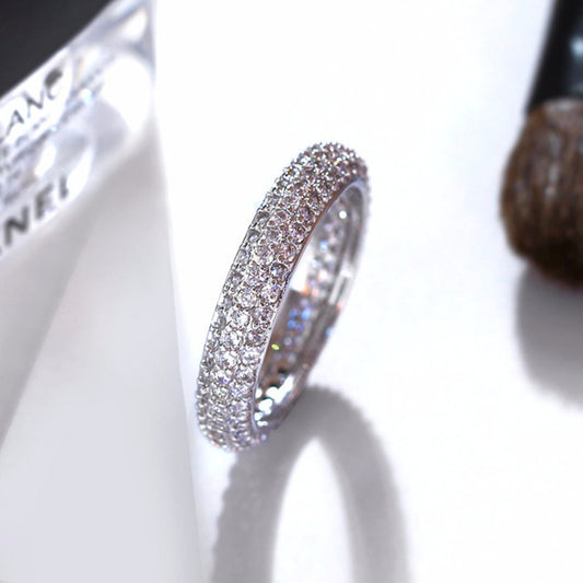 Women's Micro-inlaid Full Rhinestone Zircon Circle Ring