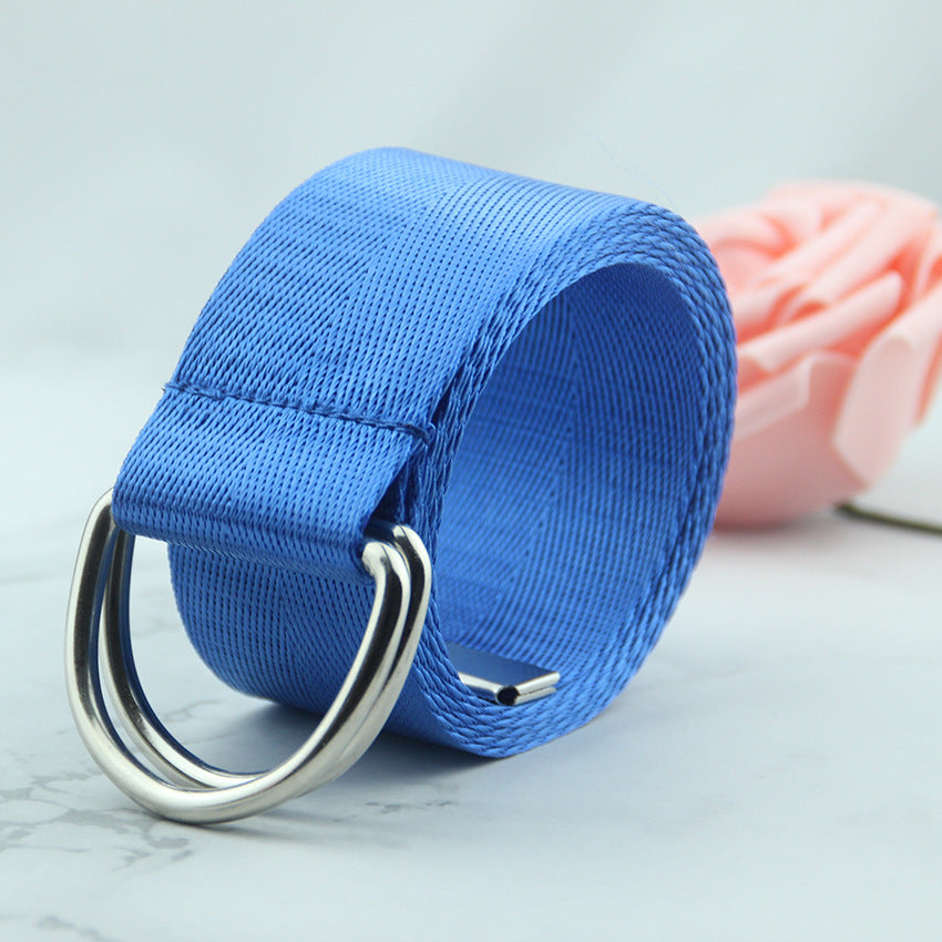 Women's double loop canvas belt