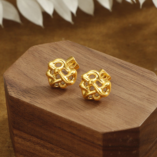 Winding Heart Stainless Steel Studs Female Niche