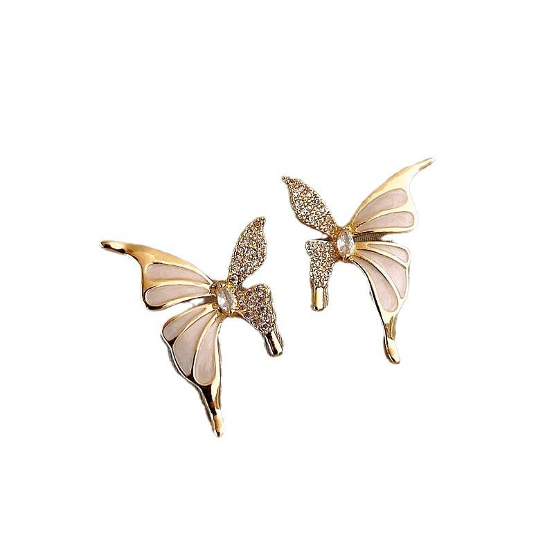 Fashion Jewelry Rhinestone Dripped Butterflies Stud Earrings Sweet Everyday Versatile Jewelry For Women