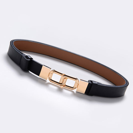 Women's Dress Sweater All-match PU Leather Belt Decoration