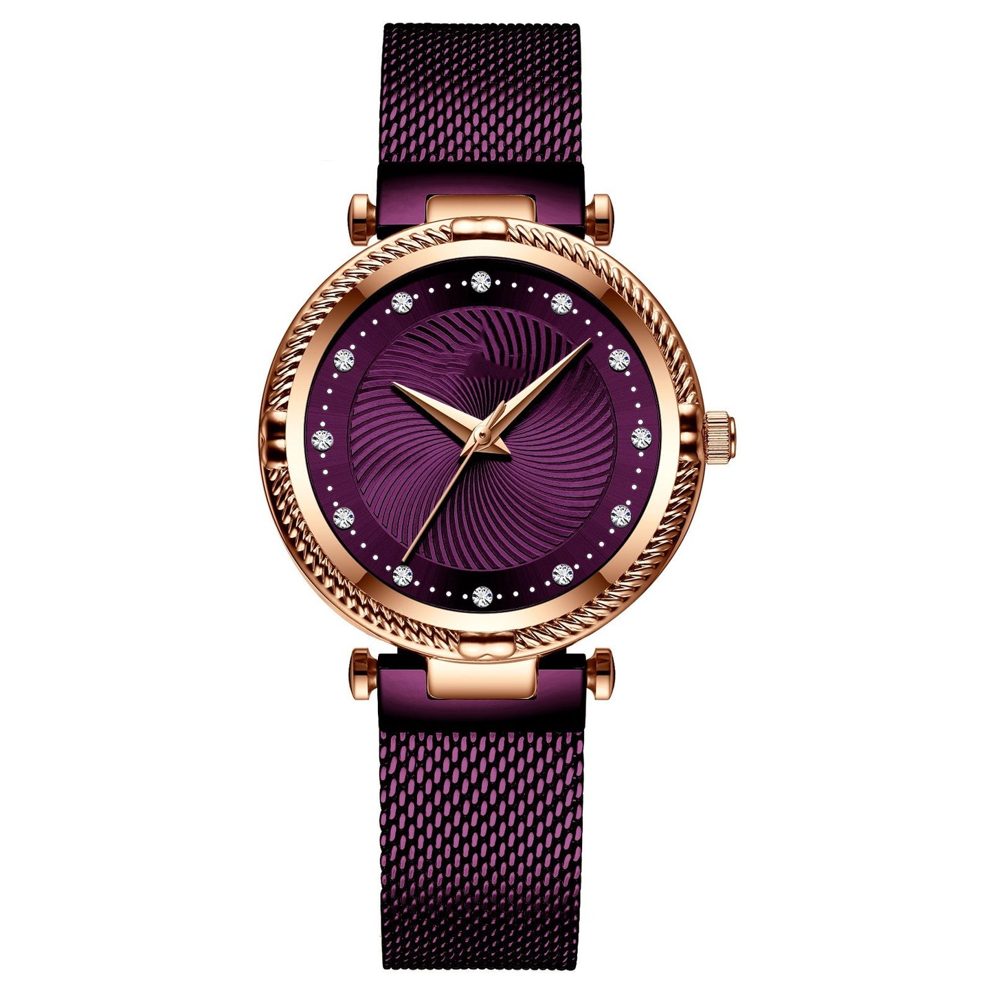 Mesh Waterproof Diamond Inlaid Women's Watch